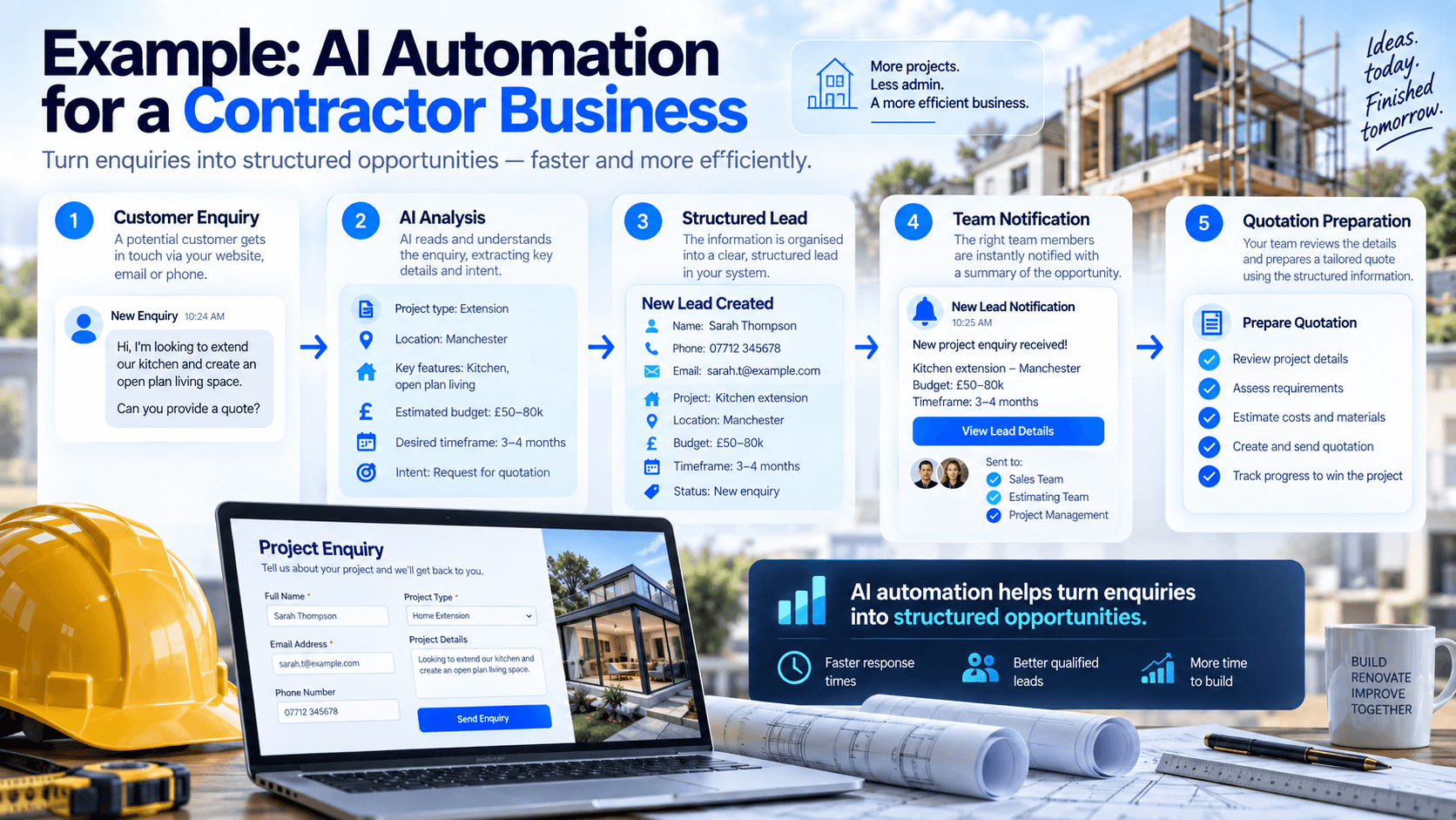 AI automation workflow for contractor and renovation businesses