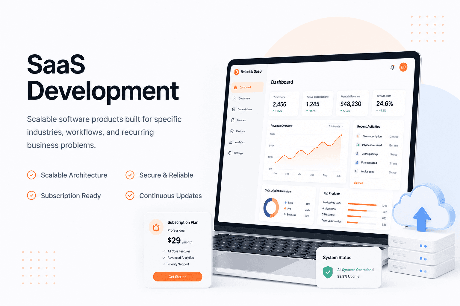 SaaS software dashboard preview